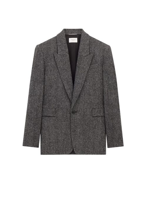 Giacca in lana a spina di pesce SAINT LAURENT | 837196Y3D061071